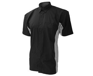 Gamegear Mens Sportsman Short Sleeve Shirt / Mens Sportswear (Black/Silver Grey/White) - BC410