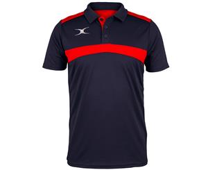 Gilbert Rugby Mens Photon Breathable Polyester Polo Shirt - Dark Navy/ Red