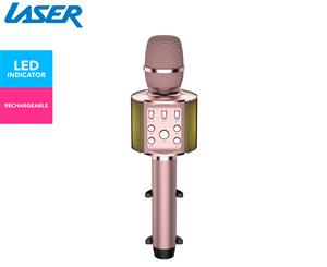 Laser Bluetooth Karaoke Microphone - Pink