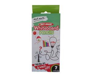 Mont Marte Colour Pencils - Wet-Erase Whiteboard Pencils 7pc