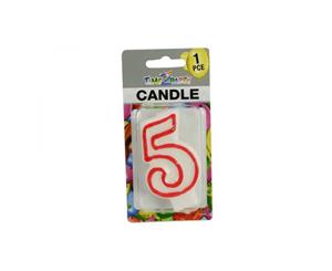 Number &quot5" Birthday Candle. 7.5cm High. Excellent for Parties.