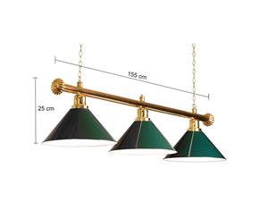 Premium Gold Rail with Green Heavy Duty Shades Pool Table Light