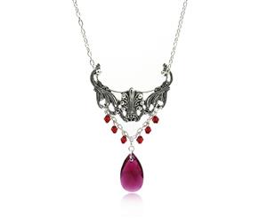 Victorian Style Necklace Embellished With Genuine Swarovski Teardrop Crystal