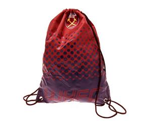 West Ham Fc Official Fade Football Crest Drawstring Sports/Gym Bag (Red) - SG8121