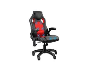 8 Point Massage Office Chair Executive Heated Leather Computer Game Race RED