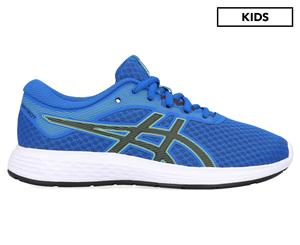 ASICS Boys' Grade-School Patriot 11 Running Sports Shoes - Tuna Blue/Black