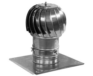 Chimney Flue Cowl Stainless Steel Spinning Ventilation Cowl 160mm diameter with additional roof plate