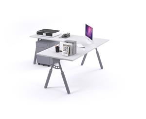 Elements 1000 - L-Shaped Corner Office Desk Silver JC Leg [1800L x 1800W] - Select a wenge Add a none