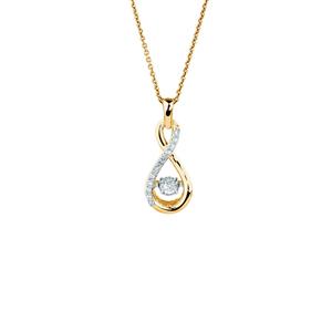 Everlight Pendant with Diamonds in 10ct Yellow Gold