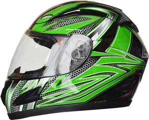 Full Face Motorcycle Helmet Green