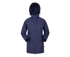 Mountain Warehouse Glacial Womens Long Jacket - Waterproof Fabric - Navy