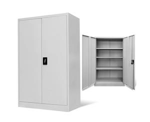 Office Cabinet 90x40x140 cm Steel Grey Storage Cupboard Stationary File