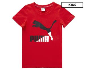 Puma Boys' Classics Logo Tee / T-Shirt / Tshirt - High Risk Red