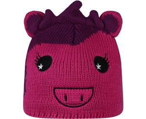 Regatta Boys & Girls Animally II Acrylic Knit Character Beanie Hat - ExtPink/Winb