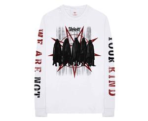 Slipknot T Shirt Shrouded Group Band Logo Official Long Sleeve Unisex - White