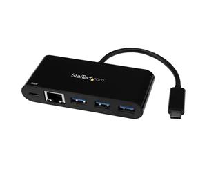 StarTech USB-C to GbE Adapter w/ 3-Port USB 3.0 Hub - Power Delivery