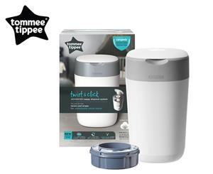 Tommee Tippee Twist & Click Nappy Disposal Bin Diaper Waste Storage - White