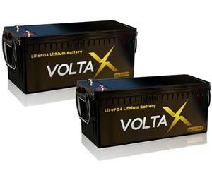 VoltaX 400Ah 2x 12V 200Ah Lithium Iron Battery LiFePO4 Deep Cycle 4WD RV Solar Caravan
