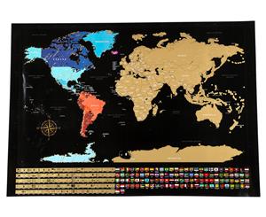 World Scratch Map - Black