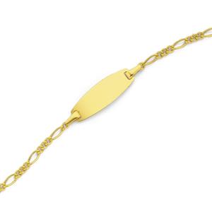 9ct Gold 16cm 3+1 Figaro Id Bracelet