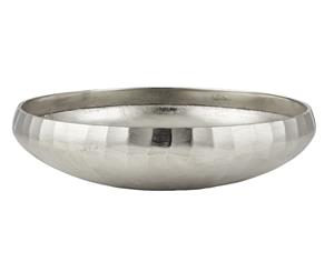 Amalfi Karan Metal Handmade Stylish Decorative Shallow Bowl Silver 10x39cm