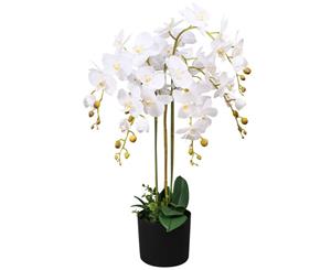 Artificial Orchid Plant with Pot 75cm White Fake Foliage Floral Decor