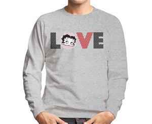 Betty Boop Polka Dot Love Men's Sweatshirt - Heather Grey