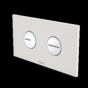 Caroma White / Chrome Invisi Series II Round Dual Flush Plate And Buttons