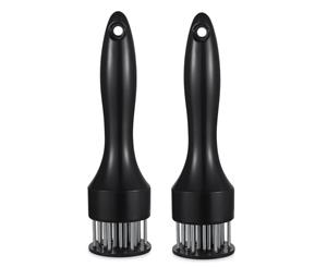 Catzon 2 Packs Meat Tenderizer Tool Profession Kitchen Gadgets Jacquard 21 Blades Stainless Meat Tenderizers-Black