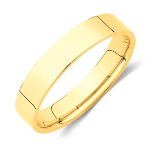 Flat Wedding Band in 10ct Yellow Gold