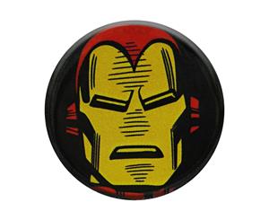 Iron Man Headshot Black Button