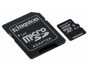 KINGSTON Canvas SelectMicroSD 128GB  80MB/s read and 10MB/s write with SD adapter SDCS/128GB