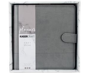 Kaisercraft Journal Planner 9&quotX9"-Gray W/Stitched Accents