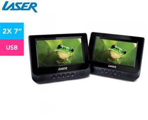 Laser Dual Screen 7-Inch In-Car Portable DVD Player w/ Bonus Pack