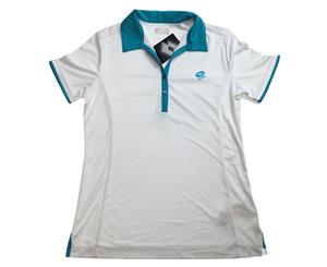 Lotto Women's Polo Share Tennis Button T-Shirt - White/Java