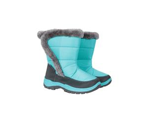 Mountain Warehouse Girls Snow Boots Water-Resistant with Sherpa Fleece Lining - Teal