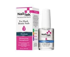 Nail Tek Hydrate Moisturizing Strengthener 3 - For Hard Brittle Nails (15ml)
