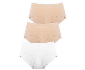 Naked Hipster Brief 3 Pack - 2 Nude 1 White