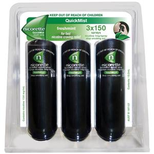 Nicorette Quit Smoking QuickMist Mouth Spray Freshmint Triple 150 Sprays (13.2mL x 3)