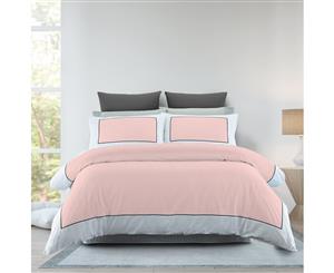Renee Taylor 1000TC Quilt Cover Set Cotton Rich Soft Touch Ascot Hotel Grade - King - Blush