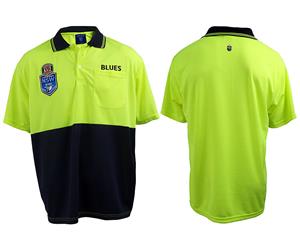 State of Origin NSW New South Wales Blues NRL Short Sleeve HI VIS Polo Work