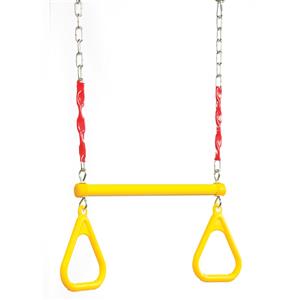 Swing Slide Climb Yellow Plastic / Steel Trapeze With Rings