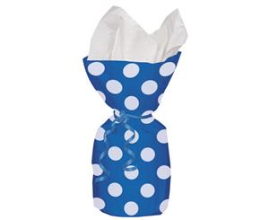 Unique Party Polka Dot Cello Party Bags (Pack Of 20) (Royal Blue) - SG5455