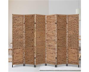 Artiss 6 Panel Room Divider Privacy Screen Water Hyacinth Patition Metal Stand