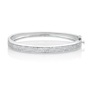 Bangle with Pave Cubic Zirconia in Sterling Silver