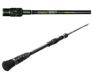 Bone Combat Beast Fast Taper Carbon 2 Piece Baitcaster Fishing Rod (Length/Line Rating6Ǝ/30-60lb)