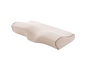 Butterfly Shaped Memory Foam Pillow Neck Protection Orthopedic ~ Beige