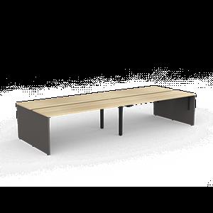 CeVello 1800 x 600mm Oak & Charcoal Four User Double Sided Desk