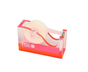 ColourHide GLO 25mm Tape Core Office Dispenser/Holder w/ Rubberised Feet Pink