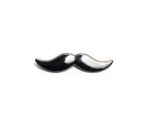 Decked-Up Men's Tie Clip - Moustache - Black - Glossy